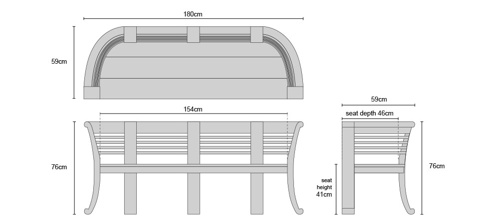 Kensington Three Seat Tub Bench